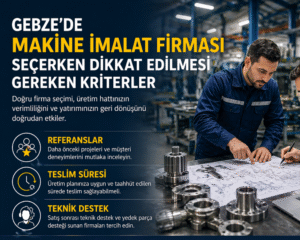 Gebze’de Makine İmalat Firması Seçerken Referans, Teslim Süresi ve Teknik Destek